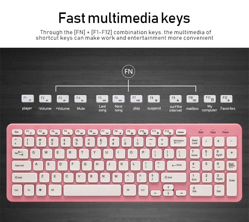 RYRA 2.4G vastuvõtja juhtmeta klaviatuur ja hiir Mini universaalne klaviatuur hiirega vaikne Üliõhuke klaviatuur sülearvuti lauaarvuti jaoks