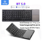 RYRA Mini Bluetooth bezvadu tastatūra spāņu krievu angļu tastatūra ar skārienpaliktņa peli Windows Android IOS datora piezīmjdatoriem
