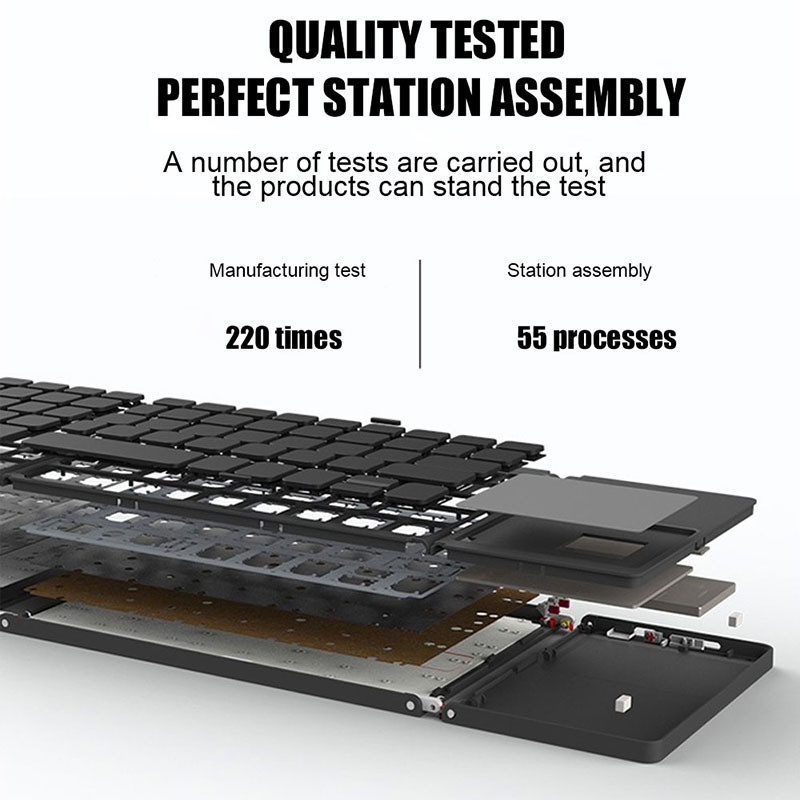 RYRA Mini Bluetooth bezvadu tastatūra spāņu krievu angļu tastatūra ar skārienpaliktņa peli Windows Android IOS datora piezīmjdatoriem