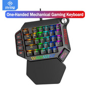 RYRA Jednoručna ergonomska mehanička tipkovnica za igranje 35 tipki USB žična RGB pozadinsko osvjetljenje Prijenosna mini tipkovnica za igre za PC PS4 Pubg igre
