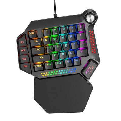 RYRA Jednoručna ergonomska mehanička tipkovnica za igranje 35 tipki USB žična RGB pozadinsko osvjetljenje Prijenosna mini tipkovnica za igre za PC PS4 Pubg igre