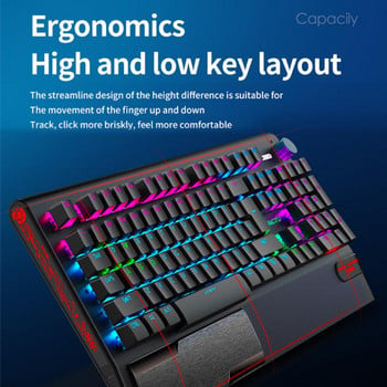 RYRA K1000 Machinery Keyboard USB кабелна клавиатура за игри Компютърен офис с подсветка Игра кабелна клавиатура за игри PC аксесоари