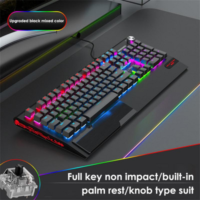 RYRA K1000 Machinery Keyboard Ενσύρματο πληκτρολόγιο παιχνιδιών USB Γραφείο υπολογιστή με οπίσθιο φωτισμό Ενσύρματο πληκτρολόγιο παιχνιδιών Αξεσουάρ υπολογιστή
