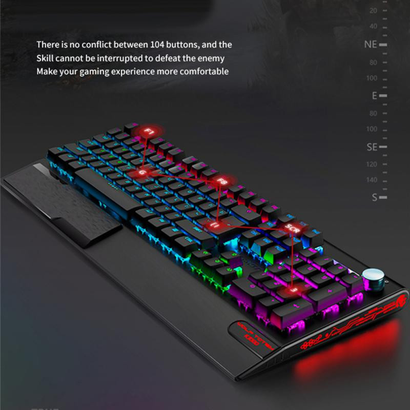 RYRA K1000 Tastatură pentru mașini Tastatură pentru jocuri cu fir USB pentru computer de birou cu iluminare din spate Joc Tastatură pentru jocuri cu fir Accesorii pentru computer