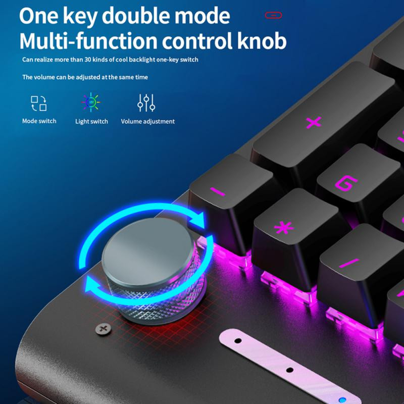 RYRA vadu tastatūra spēļu tastatūra un pele Gamer komplekts RGB aizmugurgaismojuma USB vadu datora tastatūra 104 taustiņu vāciņi biroja datora klēpjdatoram