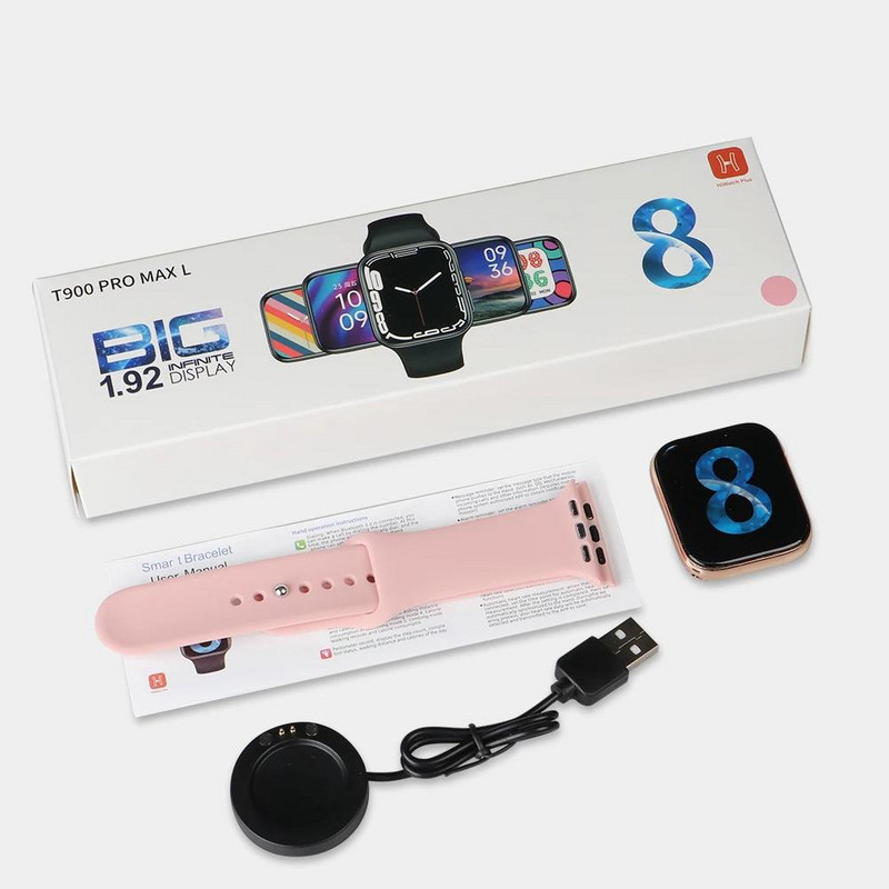 Originalni pametni sat T900 Pro Max L serije 8, muškarci, žene, 1,92-inčni HD zaslon, narukvica, Bluetooth poziv IP68, vodootporan pametni sat