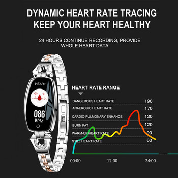 Смарт часовник H8 Дамски водоустойчив мониторинг на сърдечната честота Bluetooth за Android IOS Фитнес гривна Smartwatch Drop Shipping