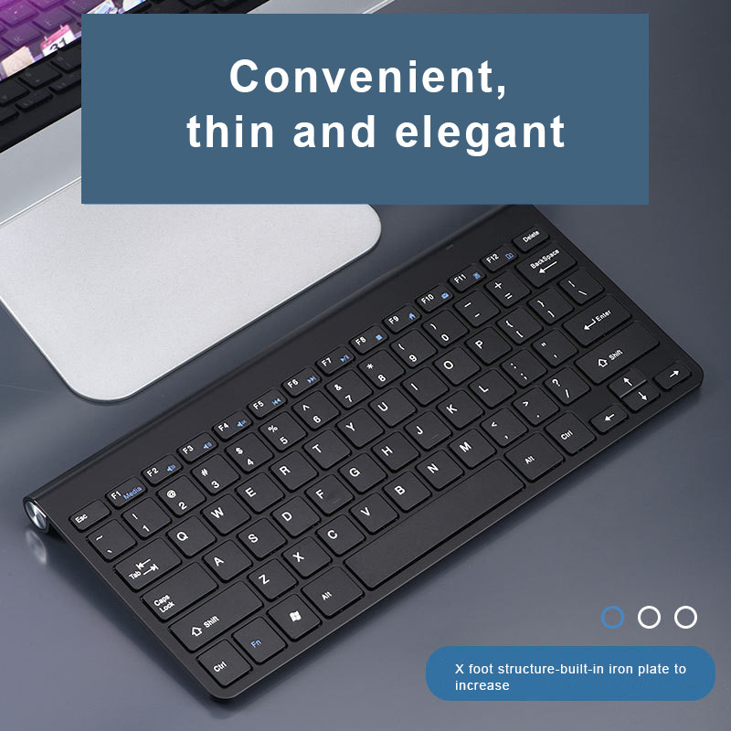 RYRA 2.4G mini bezdrôtová klávesnica a myš sada ultra tenká tichá prenosná vodotesná klávesnica a myš sada pre Mac Apple PC počítač