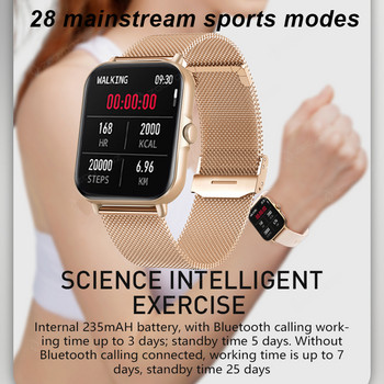 2022 Нов смарт часовник Дамски пълен сензорен екран Спортни фитнес часовници IP67 Водоустойчиво Bluetooth обаждане За Android ios смарт часовник Мъже