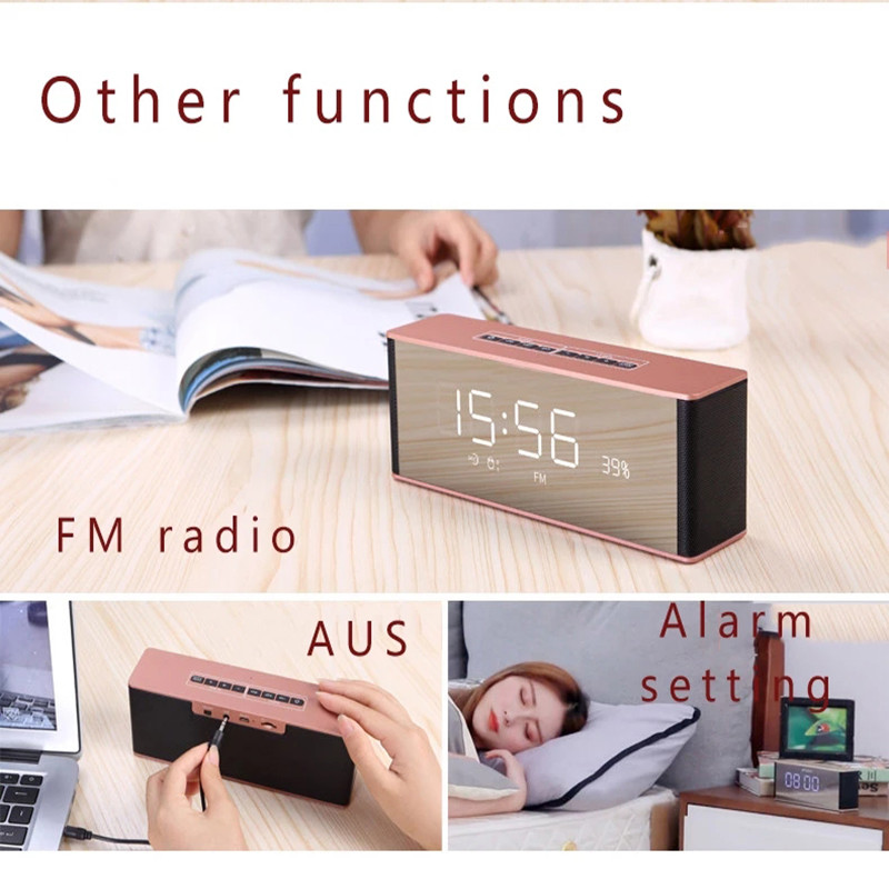 Bežično stolno računalo Bluetooth Sound Bar 10W Prijenosni LED zaslon Sat Budilica Glazbeni centar Podržava TF AUX reprodukciju