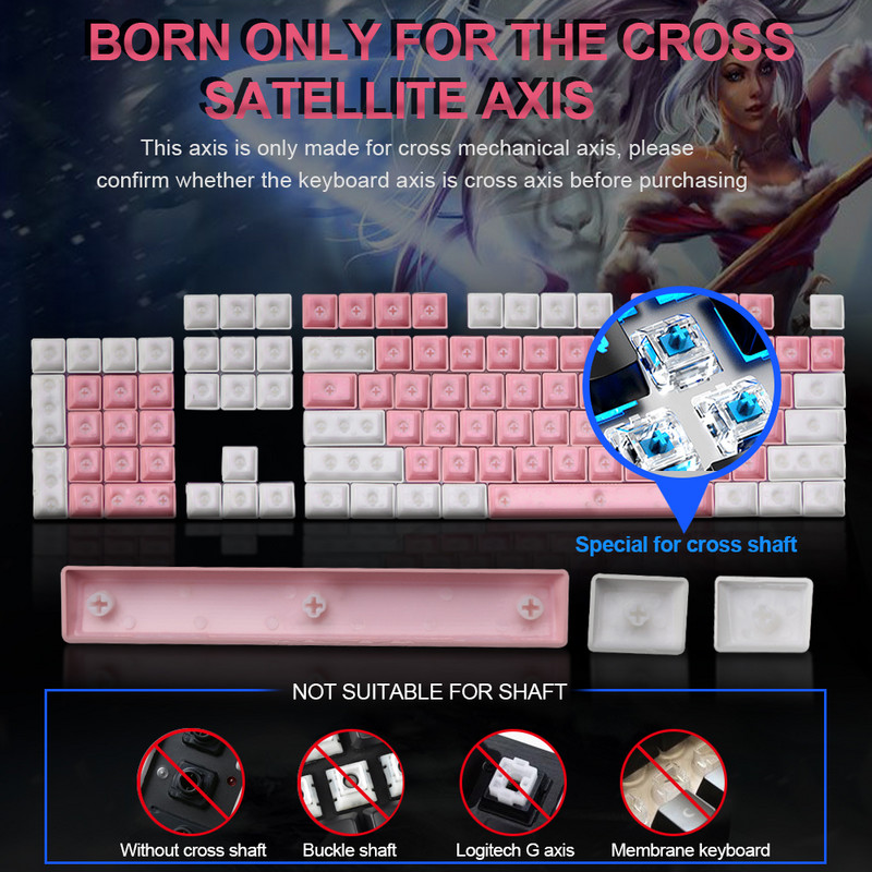 E-YOOSO 104 Πλήκτρα PBT μηχανικά καλύμματα πλήκτρων πληκτρολογίου για στυλ Cherry MX Συμπεριλαμβανομένων πλήκτρων αγγλικών πλήκτρων ΗΠΑ