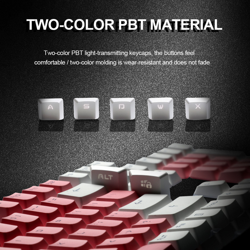 E-YOOSO 104 Πλήκτρα PBT μηχανικά καλύμματα πλήκτρων πληκτρολογίου για στυλ Cherry MX Συμπεριλαμβανομένων πλήκτρων αγγλικών πλήκτρων ΗΠΑ