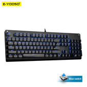 E-YOOSO K600 crytal keycap USB mehanička gaming tipkovnica plavi prekidač 104 tipke s pozadinskim osvjetljenjem za igrače za računalo PC Russian us