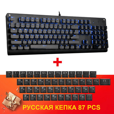 E-YOOSO K600 crytal keycap USB mehanička gaming tipkovnica plavi prekidač 104 tipke s pozadinskim osvjetljenjem za igrače za računalo PC Russian us