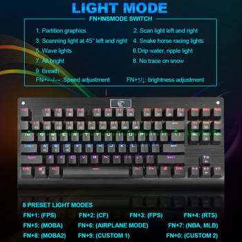 E-YOOSO Z77 Rainbow USB механична клавиатура за игри, син превключвател, светодиодна подсветка, 87 клавиша, кабелен компютър, компютър, лаптоп, игра руски нас