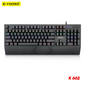 E-YOOSO K-662 Rainbow USB mehanička gaming tipkovnica sa 104 tipke s pozadinskim osvjetljenjem za igre za računalo PC ruske američke tipke