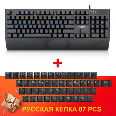 E-YOOSO K-662 Rainbow USB mehanička gaming tipkovnica sa 104 tipke s pozadinskim osvjetljenjem za igre za računalo PC ruske američke tipke
