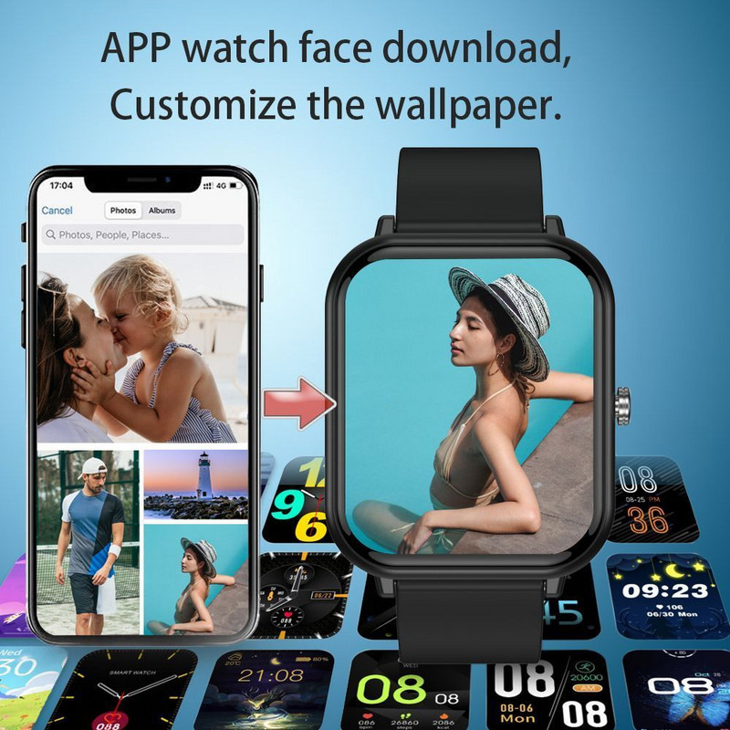 Badu.bg За Android Mi Samsung Smart Watch Women Men Q9 Pro Fitness Clock Blood Pressure 1.7 Full