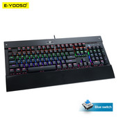 E-YOOSO Z77 FALCON USB mehanička gaming tipkovnica Rainbow Blue Switch 104 tipke s pozadinskim osvjetljenjem Gamer za računalo PC Russian us