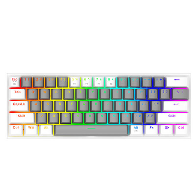 E-YOOSO Z11 RGB USB 60% mini mechanikus játékbillentyűzet kék piros kapcsoló 61 gombos vezetékes levehető kábel, hordozható utazási PC-hez