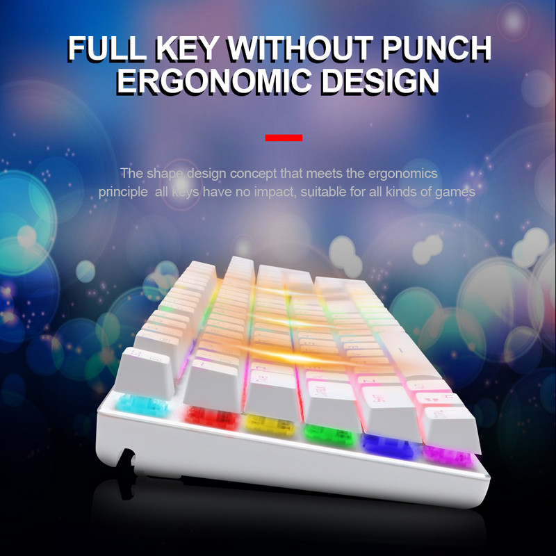E-YOOSO Z-88 RGB FALCON USB mehanička gaming tipkovnica plavi prekidač 104 tipke s pozadinskim osvjetljenjem za igrače za računala PC ruske us tipke