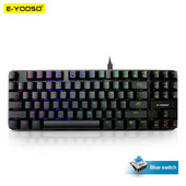 E-YOOSO K630 RGB USB Mehanička Gaming Tipkovnica Plavi prekidač Led pozadinsko osvjetljenje 87 tipki Žičano PC Računalo Laptop Igra Russian us