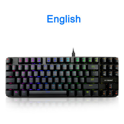 E-YOOSO K630 RGB USB Mehanička Gaming Tipkovnica Plavi prekidač Led pozadinsko osvjetljenje 87 tipki Žičano PC Računalo Laptop Igra Russian us