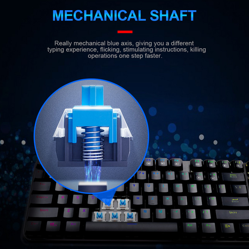 E-YOOSO K630 RGB USB Mehanička Gaming Tipkovnica Plavi prekidač Led pozadinsko osvjetljenje 87 tipki Žičano PC Računalo Laptop Igra Russian us