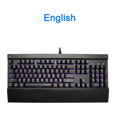 E-YOOSO X-7100 FALCON Tastatură mecanică pentru jocuri USB Comutator albastru 104 taste Gamer cu iluminare din spate pentru computer PC Rusă noi