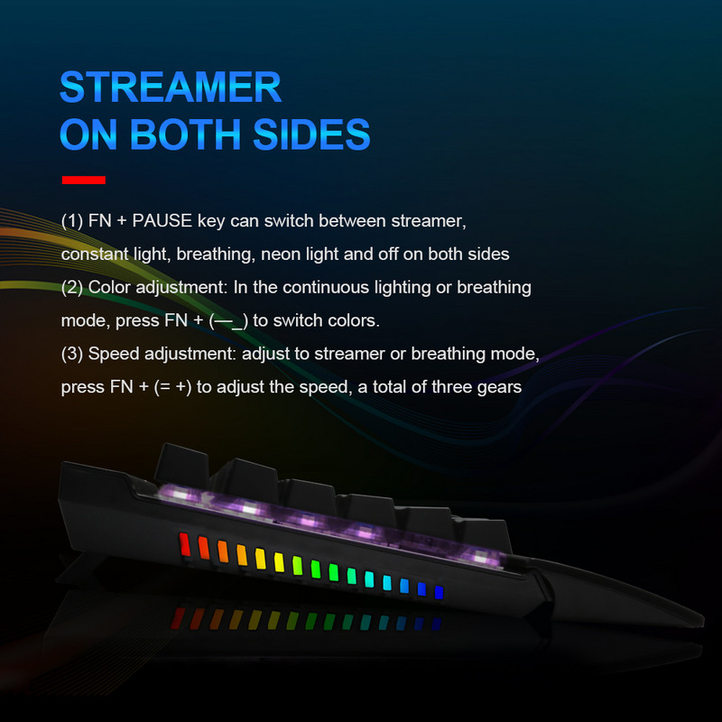 E-YOOSO X-7100 FALCON Tastatură mecanică pentru jocuri USB Comutator albastru 104 taste Gamer cu iluminare din spate pentru computer PC Rusă noi