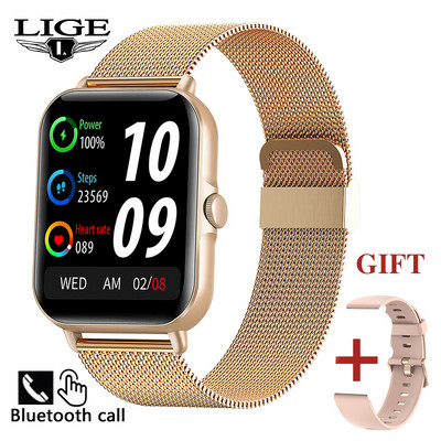 LIGE Bluetooth Call Smart Watch Women 1,69" Πλήρης οθόνη αφής Έξυπνο ρολόι χειρός Ρολόγια ελέγχου μουσικής Fitness Tracker Smartwatch
