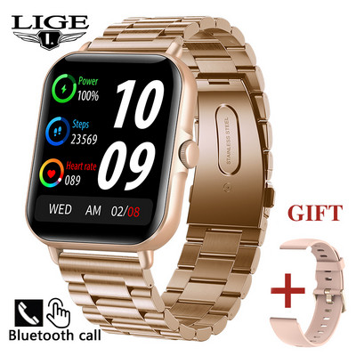 LIGE Bluetooth Call Smart Watch Women 1,69" Πλήρης οθόνη αφής Έξυπνο ρολόι χειρός Ρολόγια ελέγχου μουσικής Fitness Tracker Smartwatch
