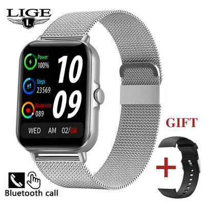 LIGE Bluetooth Call Smart Watch Women 1,69" Πλήρης οθόνη αφής Έξυπνο ρολόι χειρός Ρολόγια ελέγχου μουσικής Fitness Tracker Smartwatch