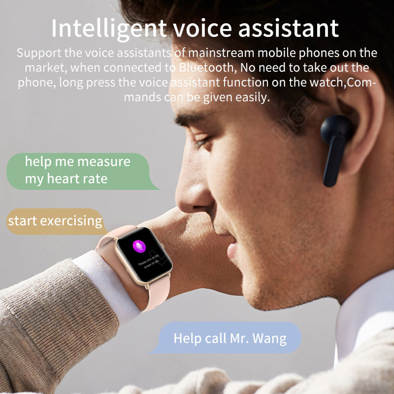 LIGE Bluetooth Call Smart Watch Women 1,69" Πλήρης οθόνη αφής Έξυπνο ρολόι χειρός Ρολόγια ελέγχου μουσικής Fitness Tracker Smartwatch