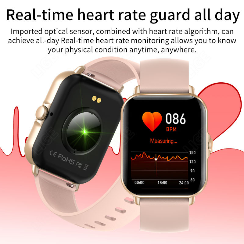 LIGE Bluetooth Call Smart Watch Women 1,69" Πλήρης οθόνη αφής Έξυπνο ρολόι χειρός Ρολόγια ελέγχου μουσικής Fitness Tracker Smartwatch