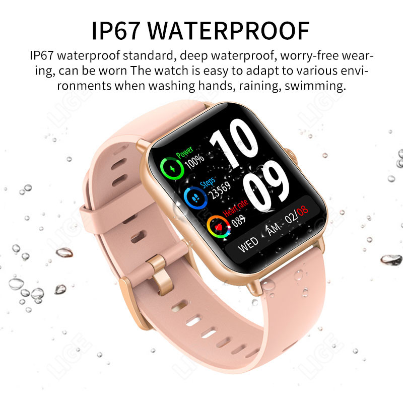 LIGE Bluetooth Call Smart Watch Women 1,69" Πλήρης οθόνη αφής Έξυπνο ρολόι χειρός Ρολόγια ελέγχου μουσικής Fitness Tracker Smartwatch
