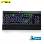 E-YOOSO Z-77 RGB USB mehanička gaming tipkovnica plavi prekidač 104 tipke s pozadinskim osvjetljenjem gamer za računalo PC ruske us tipke