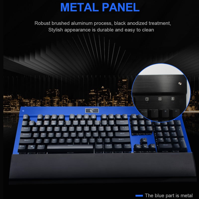 E-YOOSO Z-77 RGB USB mehanička gaming tipkovnica plavi prekidač 104 tipke s pozadinskim osvjetljenjem gamer za računalo PC ruske us tipke