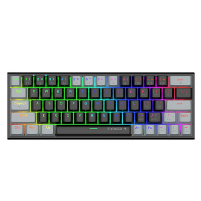 E-YOOSO Z11 RGB USB tugi Bluetoothi juhtmevaba USB 2.4G 3 režiimiga mehaaniline mänguklaviatuur Punane sinine lüliti 63 klahvi arvutiarvuti jaoks