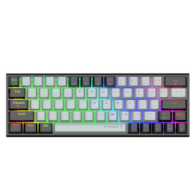 E-YOOSO Z11 RGB USB tugi Bluetoothi juhtmevaba USB 2.4G 3 režiimiga mehaaniline mänguklaviatuur Punane sinine lüliti 63 klahvi arvutiarvuti jaoks