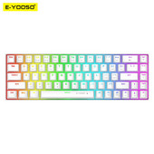 E-YOOSO Z686 RGB USB mehāniskā spēļu tastatūra Atbalsts Bluetooth bezvadu 2.4G Red Switch 68 Keys noņemams kabelis Compute