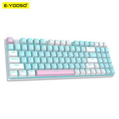 E-YOOSO Z19 USB mechanikus játékbillentyűzet kék piros kapcsoló 94 gombos vezetékes levehető kábel Compute Laptop PC-hez