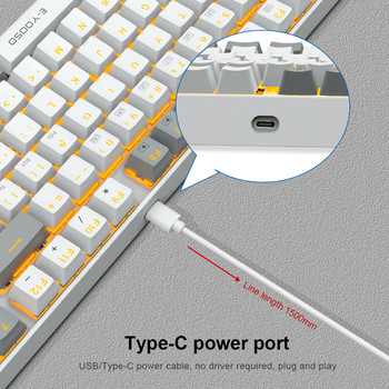 E-YOOSO Z13 USB механична геймърска клавиатура син червен превключвател 89 клавиша кабелен разглобяем кабел Геймър за компютърен компютър