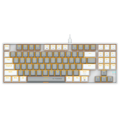 E-YOOSO Z13 USB mehāniskā spēļu tastatūra zila sarkana slēdzis 89 taustiņi vadu noņemams kabelis Gamer datoram