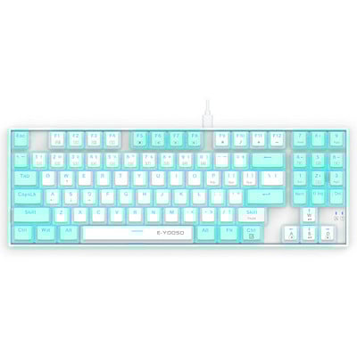 E-YOOSO Z13 USB mehāniskā spēļu tastatūra zila sarkana slēdzis 89 taustiņi vadu noņemams kabelis Gamer datoram