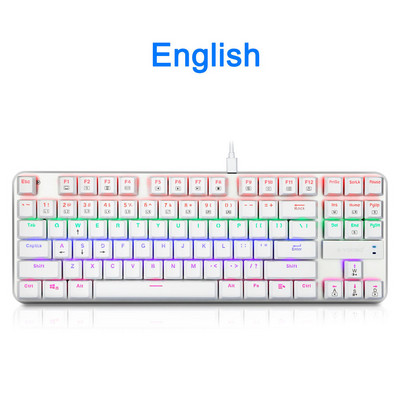 E-YOOSO Z66 Rainbow USB Mehanička tipkovnica za igranje Plavi prekidač Led pozadinsko osvjetljenje 87 tipki Žičana PC Računalo prijenosna igra