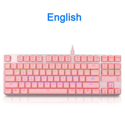 E-YOOSO Z66 Rainbow USB Mehanička tipkovnica za igranje Plavi prekidač Led pozadinsko osvjetljenje 87 tipki Žičana PC Računalo prijenosna igra