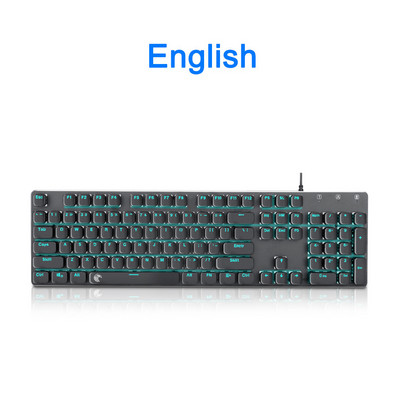 E-YOOSO OA2 USB mehāniskā spēļu tastatūra, zils slēdzis 104 taustiņu aizmugurgaismojuma atskaņotājs datoram