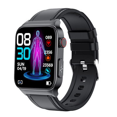 Nem invazív vérglükóz Egészségügyi Okosóra EKG HRV Testhőmérséklet vércukorszint Fitness Tracker IP68 Vízálló okosóra