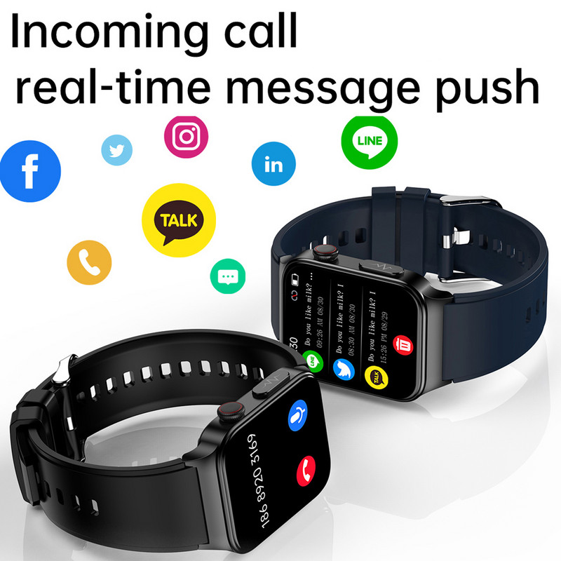 Μη επεμβατικό Smart Watch Blood Glocose Health ECG HRV Θερμοκρασία σώματος Blood Sugar Fitness Tracker IP68 Αδιάβροχο Smartwatch
